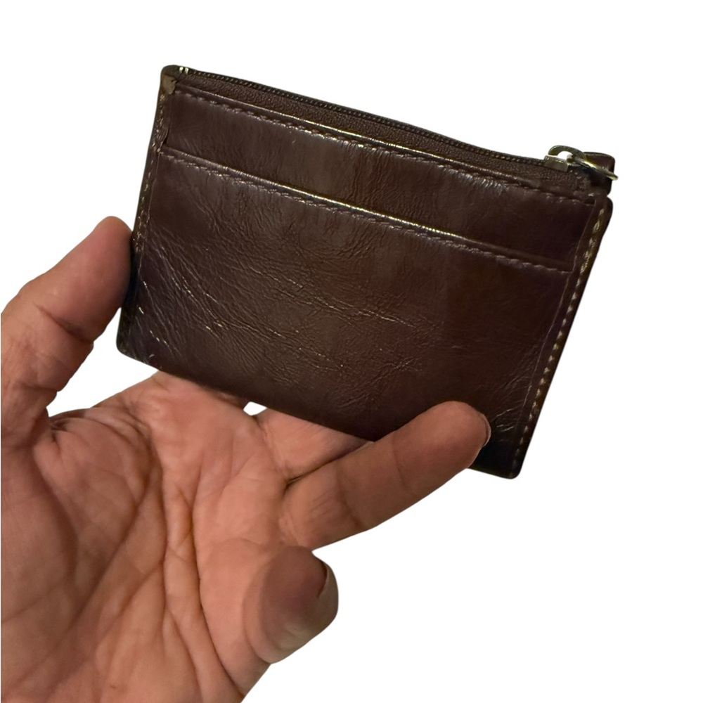 Coach Brown Leather Wallet with keychain - Picture 4 of 7